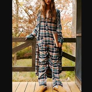 Free People Wrapped In Flannel Romper S